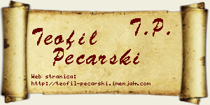 Teofil Pecarski vizit kartica